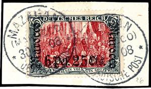 Deutsche Post in Marokko 5 Mark Deutsches ... 