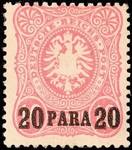 Turkey 20 Pa on 10 Pfg penny issue, unused ... 