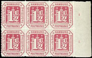 Hamburg 1 1/2 S. Carmine, horizontal block ... 