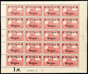 Belgium 1 F. 25 cent on 1 Mark, indication ... 
