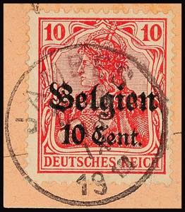 Belgien Stempel JAMBES 18 IX 1918, klar ... 