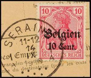 Belgien Stempel SERAING 1A 14 IX 1918, ... 