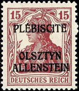 Allenstein 15 Pf. Germania, so-called wins ... 