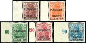 Allenstein 5 to 40 Pf not issued in perfect ... 