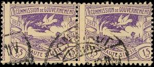 Oberschlesien 15 Pfg. Postal stamp in a ... 