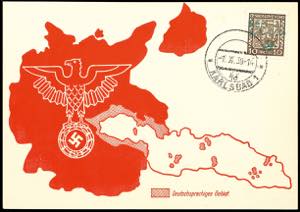 Karlsbad 10 Heller postal stamp, with first ... 