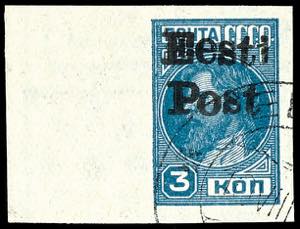 Elwa 3 Kop. Pale blue with hand stamp ... 