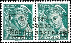 Dunkirk 25 C. Postal stamp blackish opal ... 