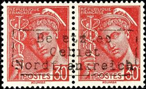Dunkirk 30 C. Postal stamp dark red, ... 