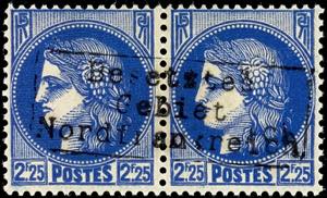 Dunkirk 2, 25 Fr. Postal stamp lilac ... 