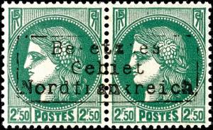 Dunkirk 2, 50 Fr. Postal stamp blackish ... 