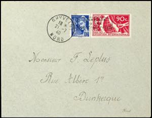 Dunkirk 10 C. Postal stamp \Merkur head\ ... 