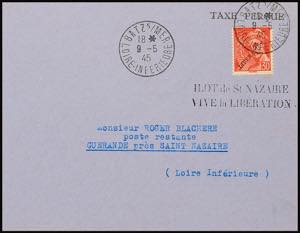 St. Nazaire 1945, barfranked letter with ... 