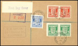 Guernsey 1 / 2 - 2 1/2 d. Postal stamps, as ... 
