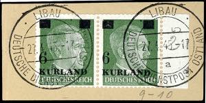 Kurland 6 on 5 Pfg Hitler, horizontal pair ... 