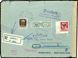 Ljubljana 20 C. And 40 C. Postal stamps ... 
