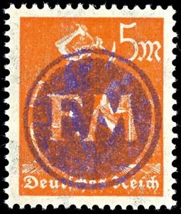 Fredersdorf 12 Pfg on 5 M. Infla stamp with ... 