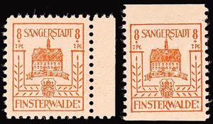Finsterwalde 8 Pfg postal stamp with sharp ... 