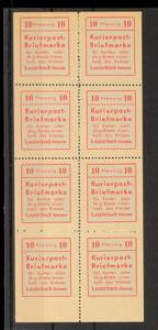 Lauterbach 10 Pfg Kurierpost-Briefmarke, ... 