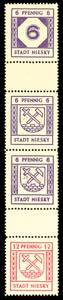 Niesky 6 Pfg and 12 Pfg postal stamps, ... 