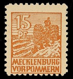 SBZ 15 Pf. Mecklenburg in d-Farbe tadellos ... 