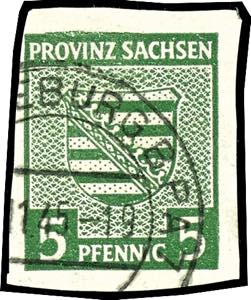 Soviet Sector of Germany 5 Pfg crest issue, ... 