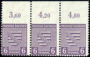 SBZ 6 Pfennig Wappen, Postmeistertrennung ... 