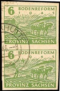 Soviet Sector of Germany 6 Pfg land reform ... 