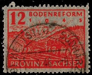 SBZ 12 Pfg Bodenreform, Zigarettenpapier, ... 
