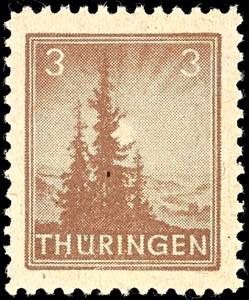 Soviet Sector of Germany 3 Pfg mid-brown, in ... 