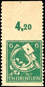Soviet Sector of Germany 6 Pfg posthorn with ... 