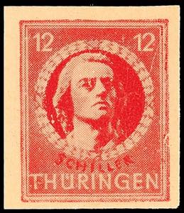 Soviet Sector of Germany 12 Pf. Printing on ... 
