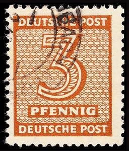 Soviet Sector of Germany 3 Pfg numeral ... 