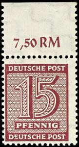 Soviet Sector of Germany 15 Pfg. Numerals, ... 