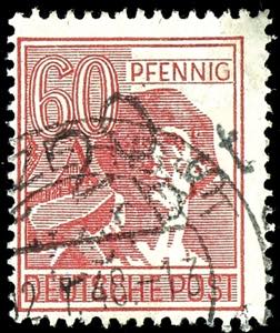 Soviet Sector of Germany 60 Pfg pale brown ... 