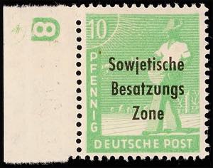 Soviet Sector of Germany 10 Pfg with printer ... 