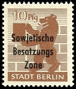Soviet Sector of Germany 10 Pfg. Brown, ... 