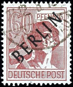 Berlin 60 penny black overprint, overprint ... 