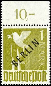 Berlin 1 M. Black overprint with overprint ... 