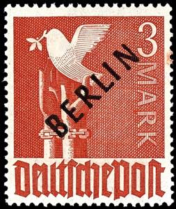 Berlin 3 Mark black overprint, overprint ... 