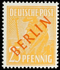 Berlin 25 Pfg red overprint with PF II in ... 