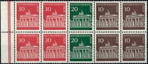 Stamp Booklet Pages Brandenburg Gate 1966, ... 