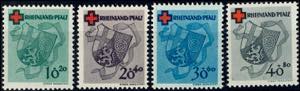 Rhineland-Palatinate 10-40 Pfg. Red Cross, ... 