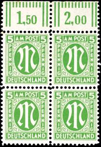 Bizone 5 Pfg first issue of stamps for ... 