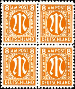 Bizone 8 Pfg first issue of stamps for ... 