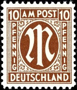 Bizone 10 Pf. First issue of stamps for ... 
