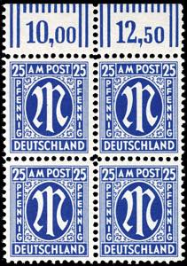 Bizone 25 Pfg first issue of stamps for ... 