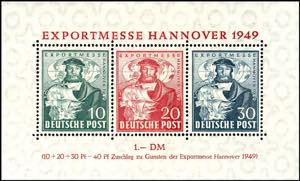 Bizone Hanover fair souvenir sheet, 30 Pfg. ... 
