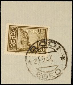 Aegean Islands 5 C. - 10 L. Postal stamps, ... 