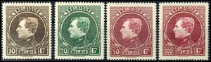 Belgien 1929, 10 - 100 Fr. Freimarken König ... 